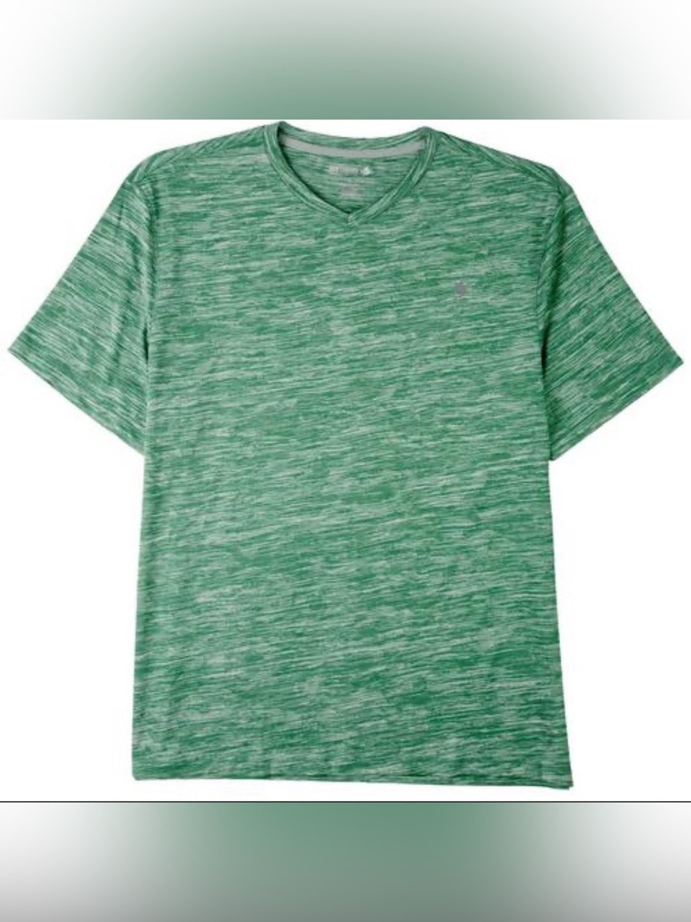 Reel Legends Shirt Mens Small Green V-Neck Short Sleeve Wicking Fishing